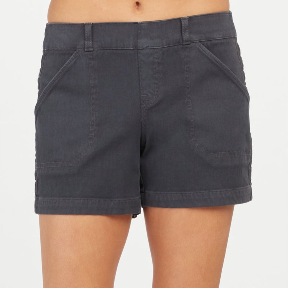 SPANX Slate Gray Stretch Utility Bermudas